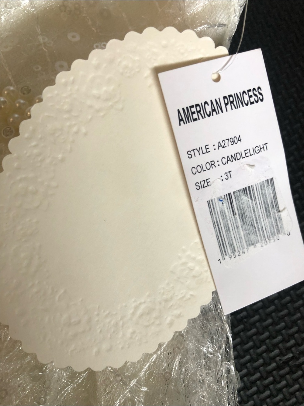 American Princess Girls 3T Ivory Sequin Pearl Formal Dress NWT - Picture 2 of 2